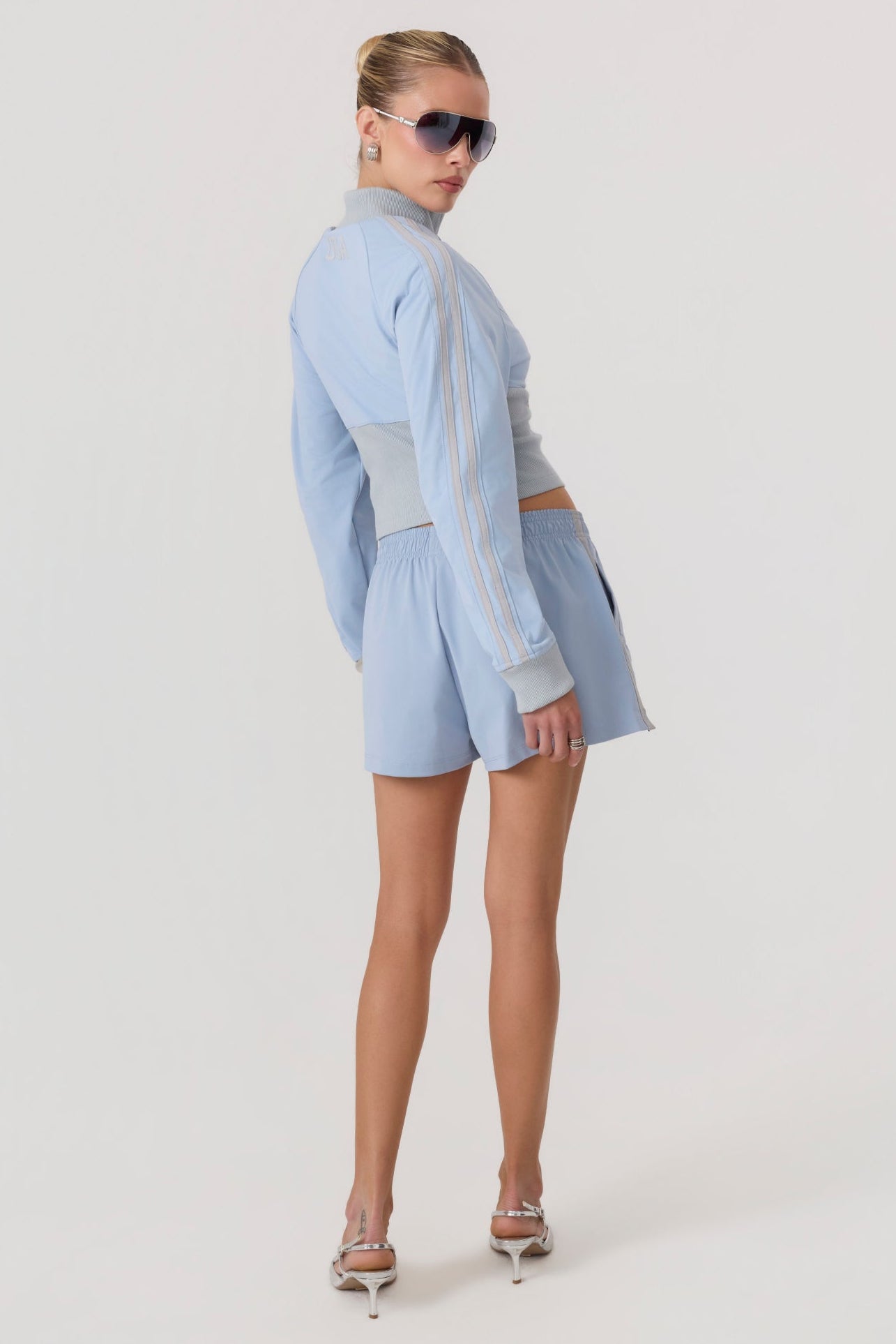 Melrose Social Club Track Shorts Sky Blue - Eco-Certified