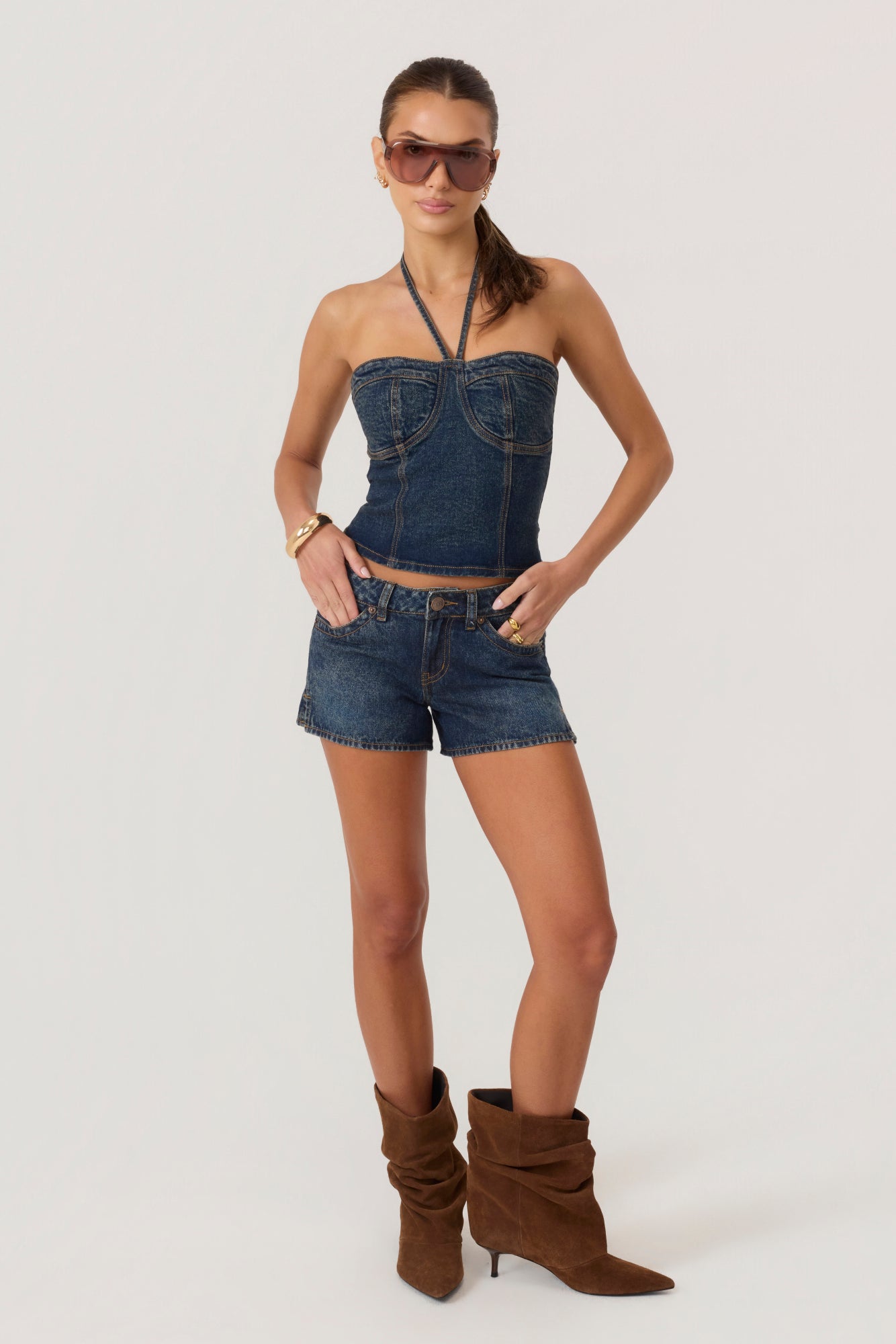 HYPEACH Denim Bootie Shorts Dark Wash - Eco-Certified