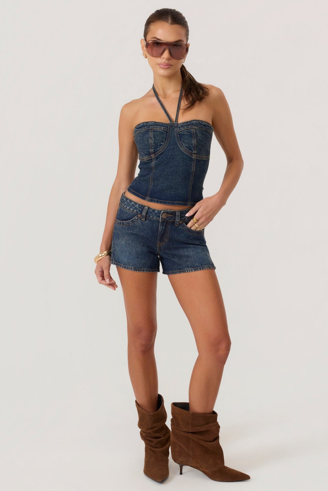 HYPEACH Denim Bootie Shorts Dark Wash - Eco-Certified