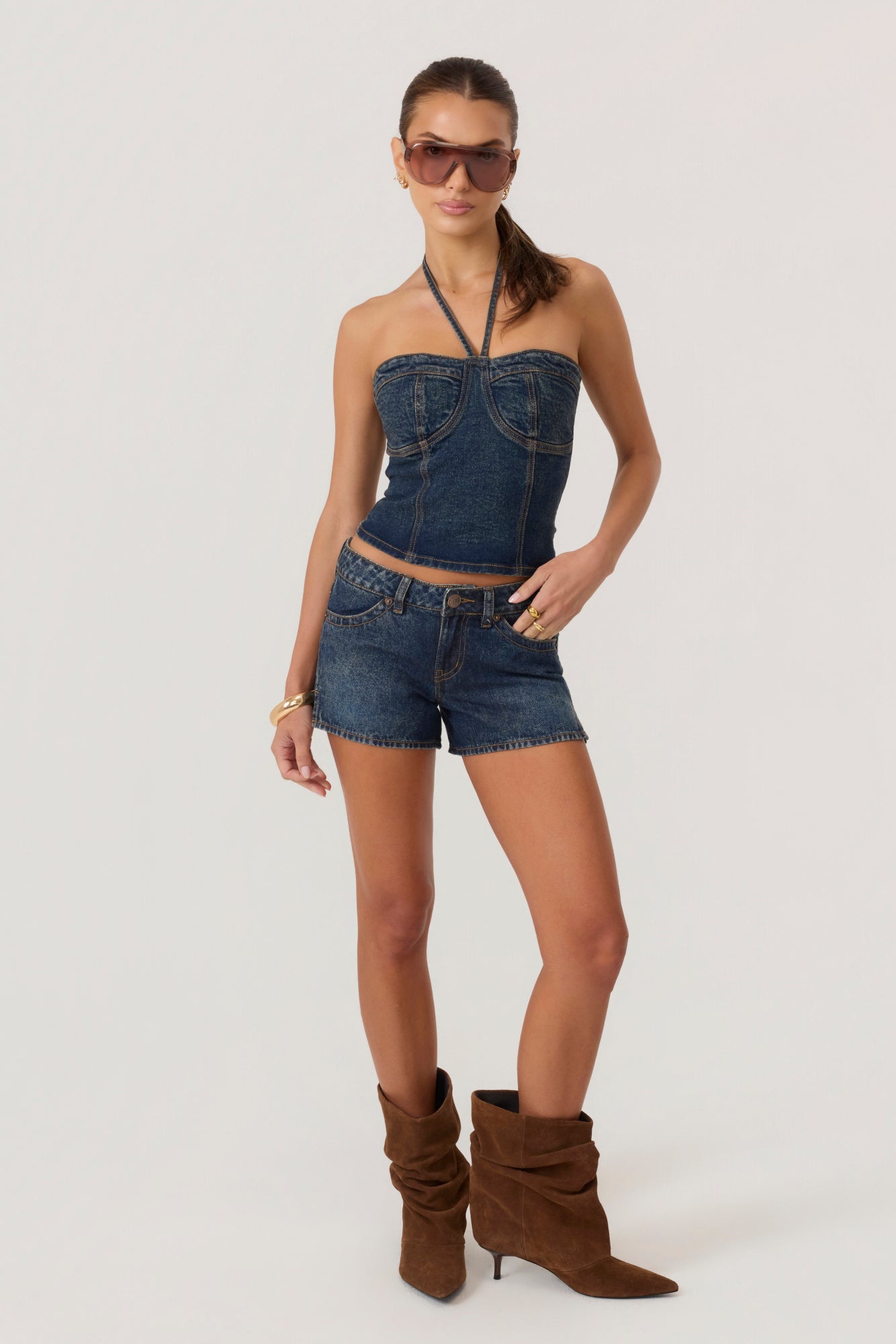 HYPEACH Denim Bootie Shorts Dark Wash - Eco-Certified