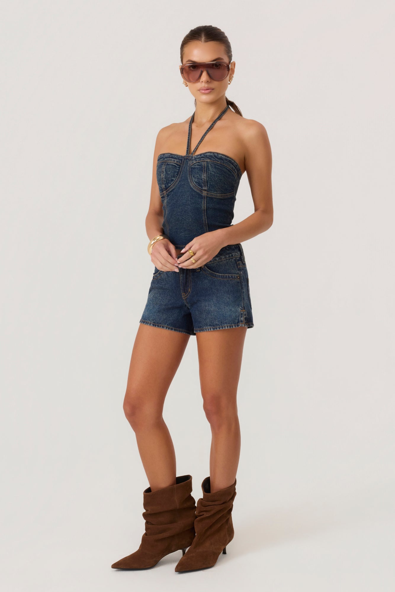 HYPEACH Denim Bootie Shorts Dark Wash - Eco-Certified