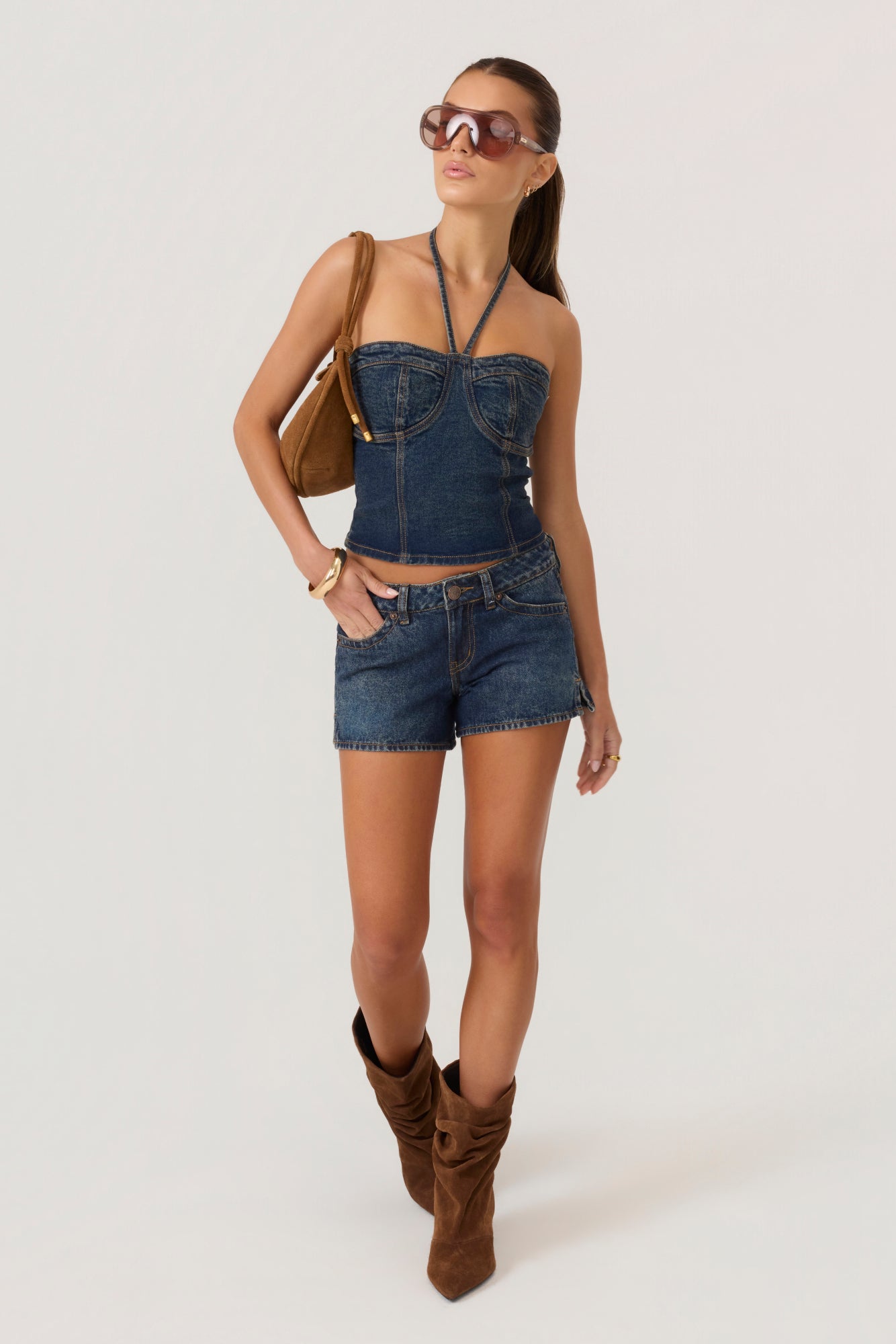 HYPEACH Denim Bootie Shorts Dark Wash - Eco-Certified