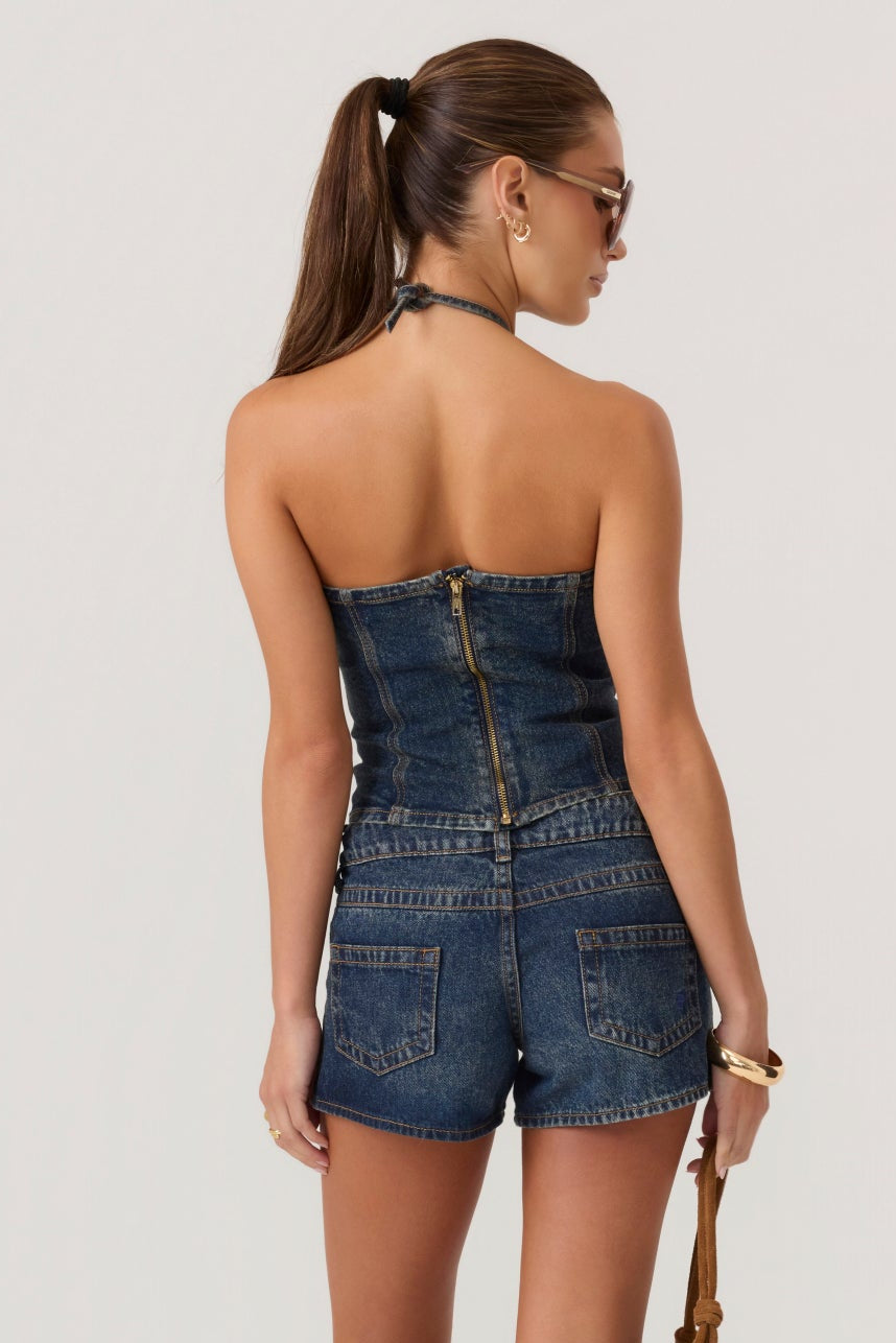 HYPEACH Denim Bootie Shorts Dark Wash - Eco-Certified