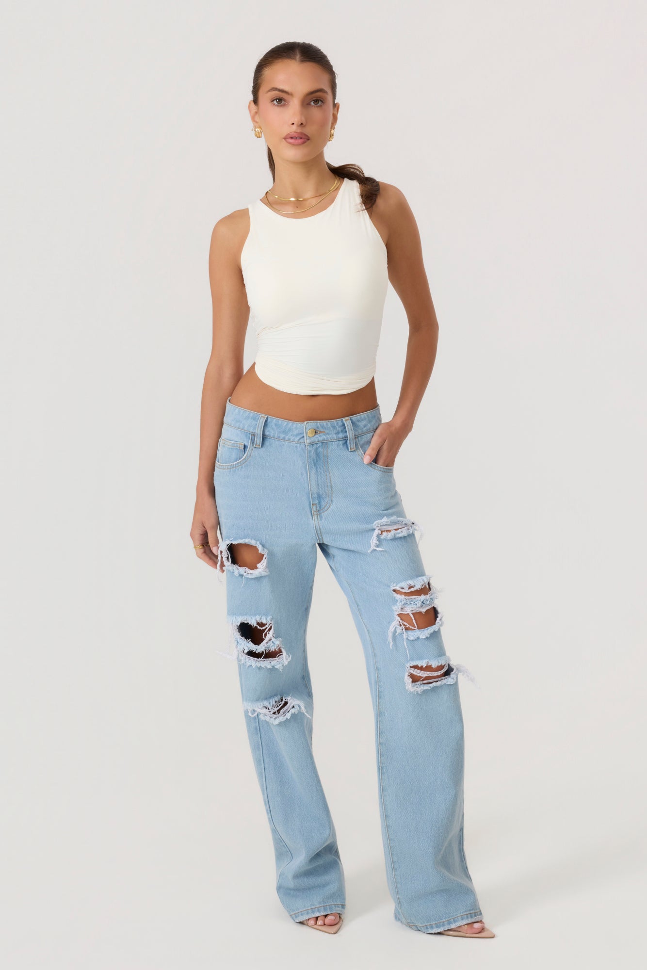 HYPEACH Distressed Light Wash Denim Eco-Certified