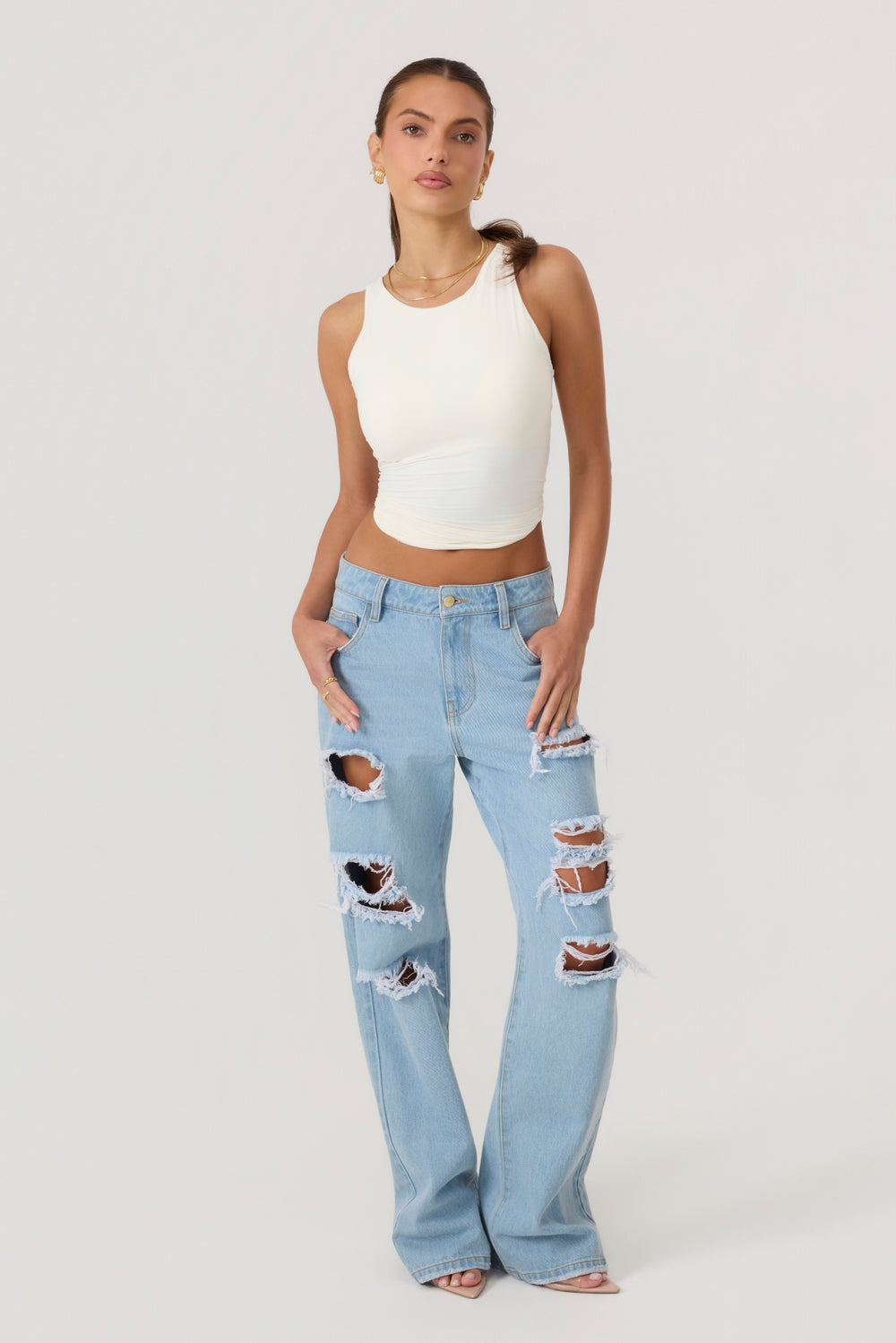 HYPEACH Distressed Light Wash Denim Eco-Certified