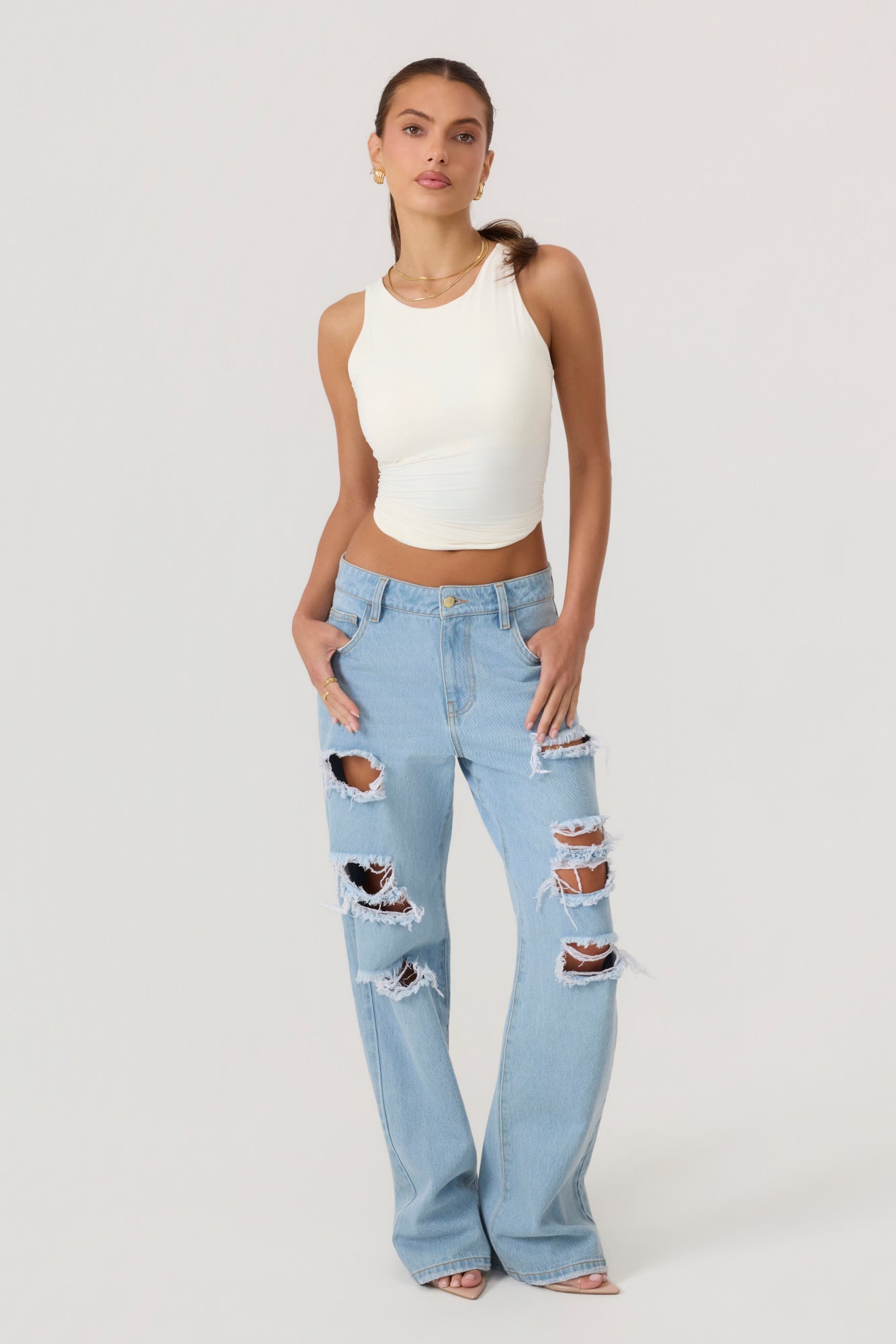 HYPEACH Distressed Light Wash Denim Eco-Certified
