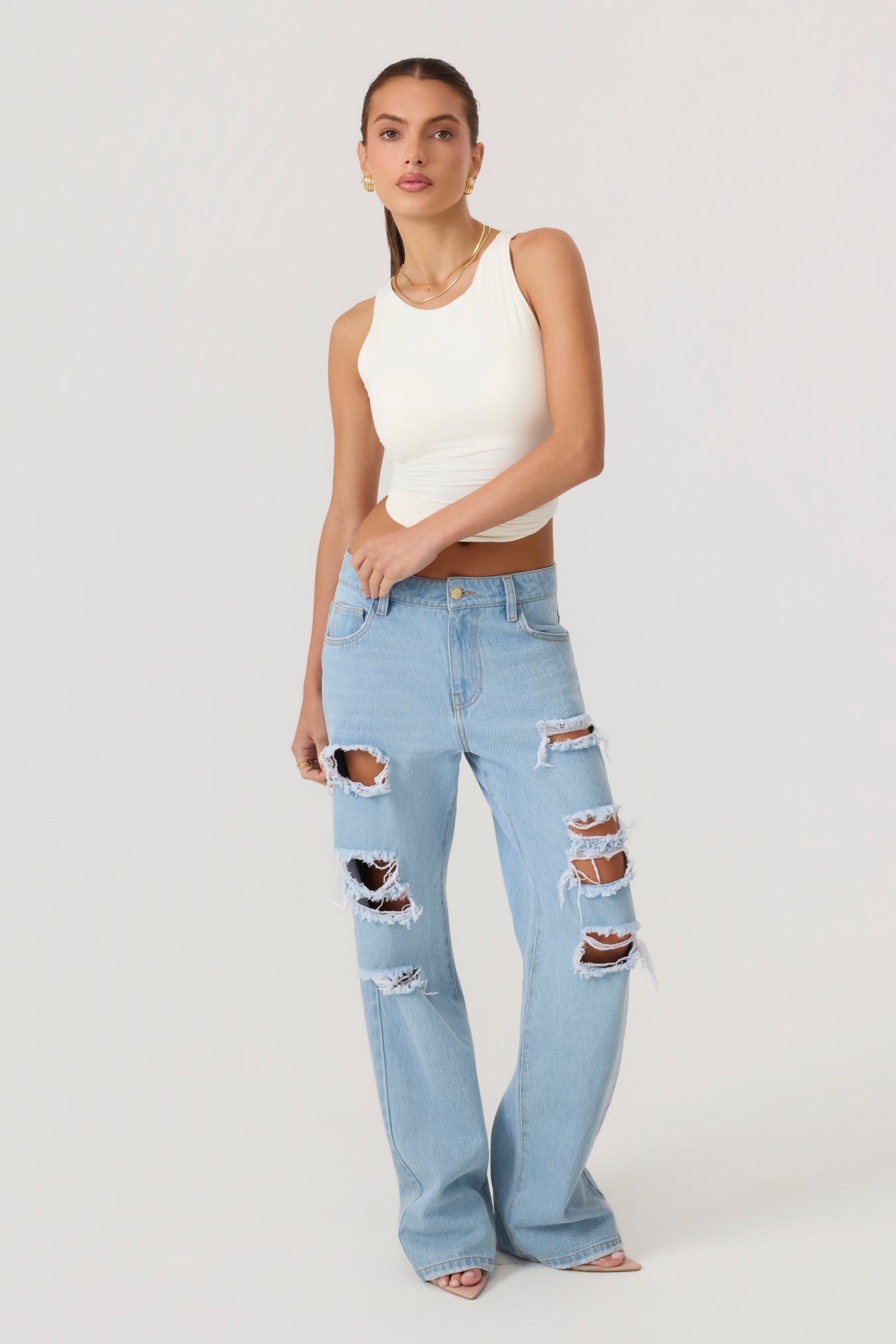 HYPEACH Distressed Light Wash Denim Eco-Certified
