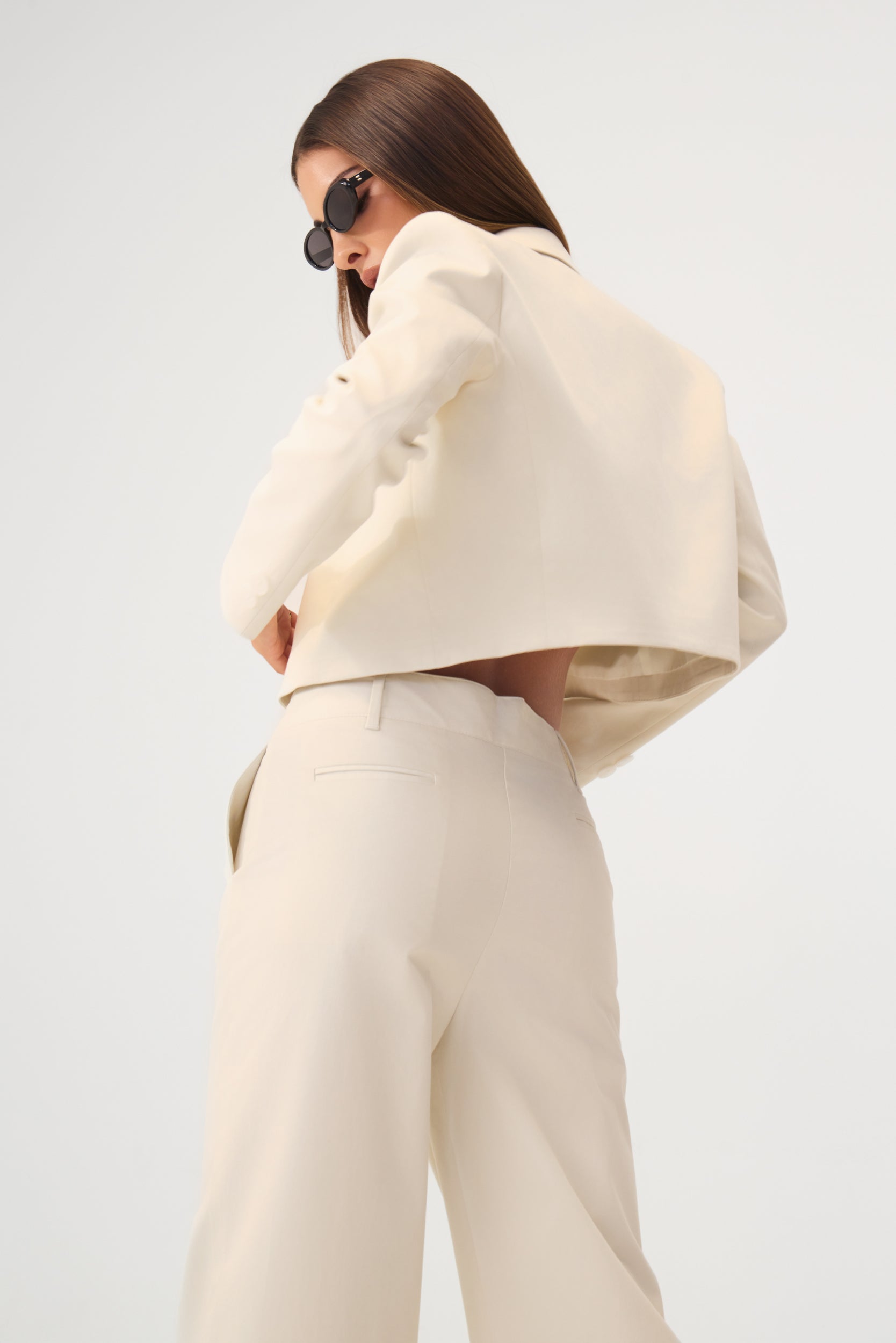 Capri Cropped Blazer Sand - Eco-Certified