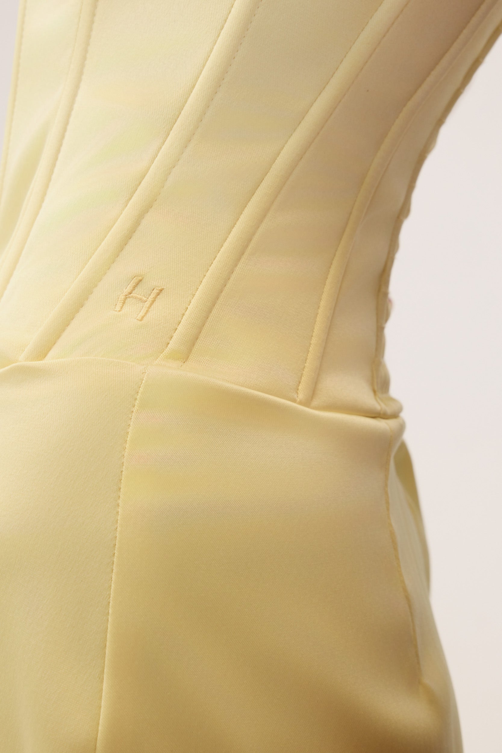 Allure Corset Mini Dress Yellow - Eco-Certified