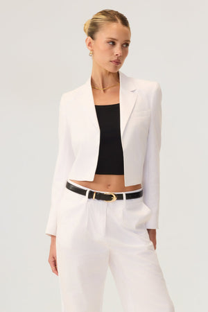Capri Cropped Blazer White - Eco-Certified