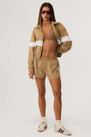 Melrose Social Club Track Jacket Sand - Eco-Certified