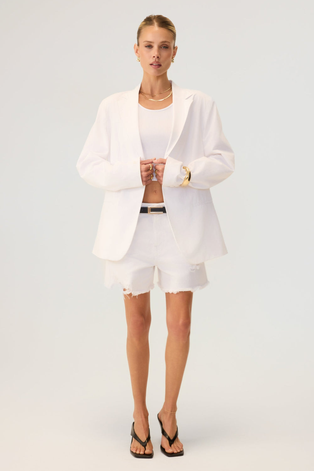 Milan Oversized Blazer White - Eco-Certified