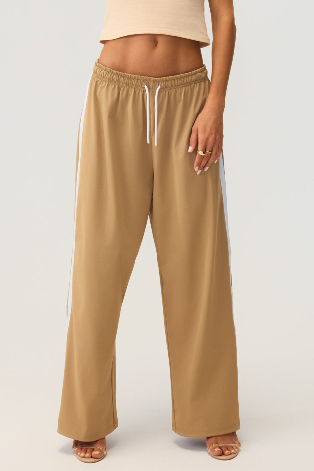 Melrose Social Club Track Pants Sand - Eco-Certified