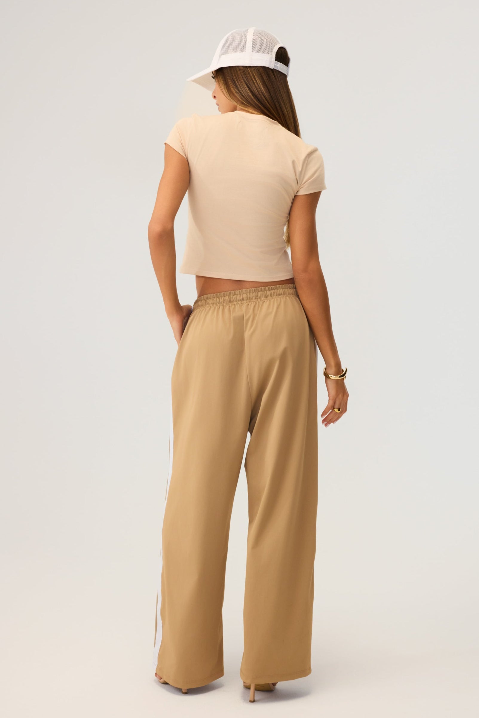 Melrose Social Club Track Pants Sand - Eco-Certified