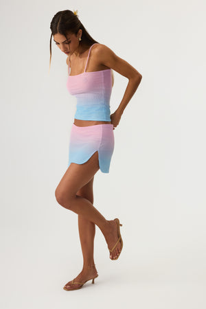 Del Mar Mesh Mini Skirt Blue Ombre - Eco-Certified