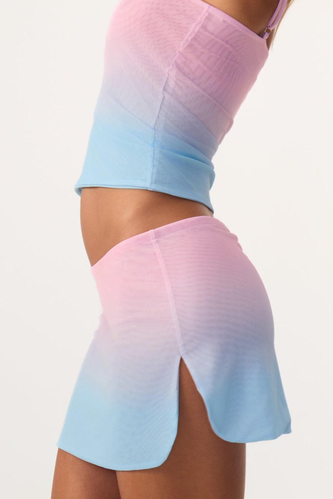 Del Mar Mesh Mini Skirt Blue Ombre - Eco-Certified