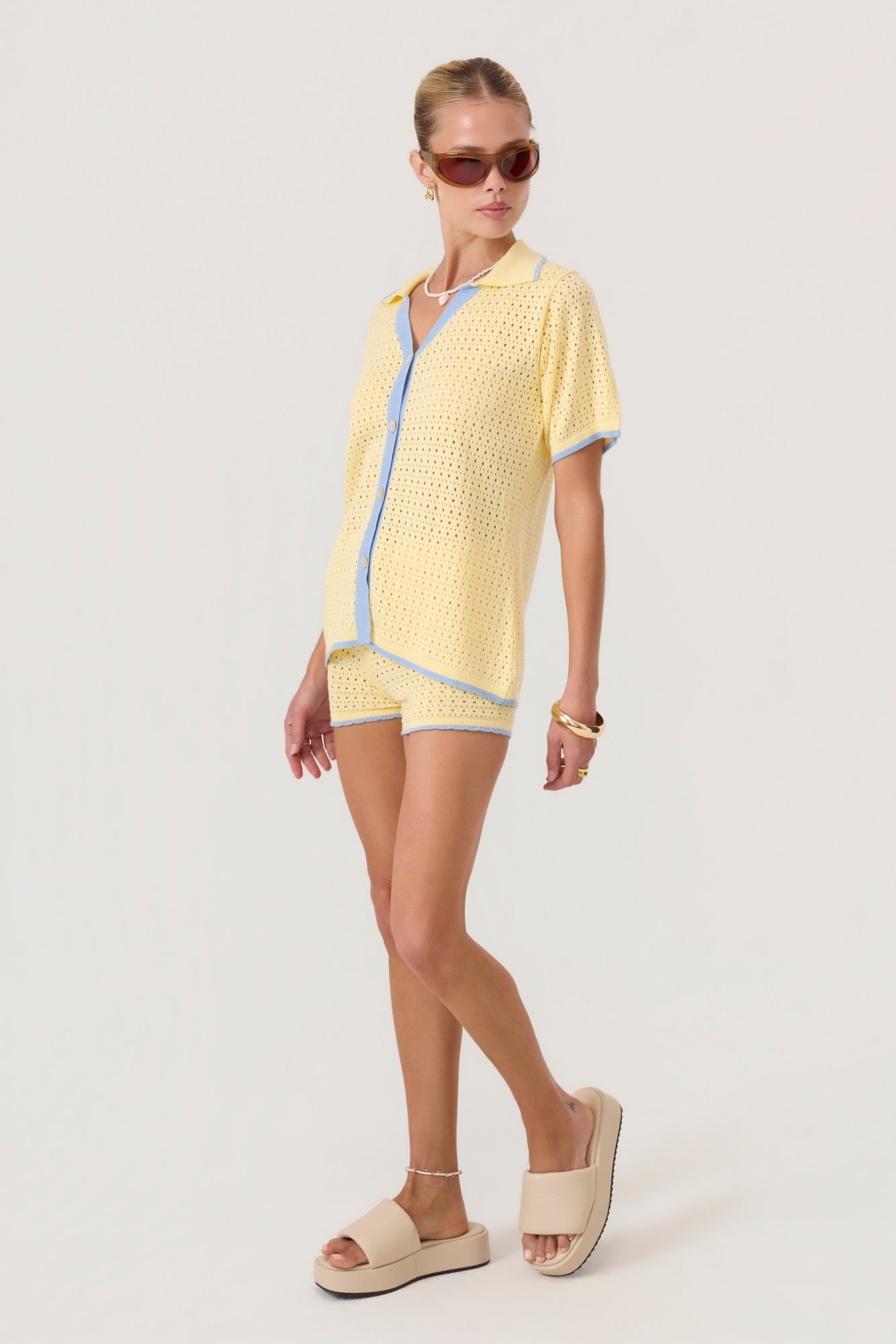 Mykonos Knit Oversized Shirt Butter Yellow - Eco-Certified