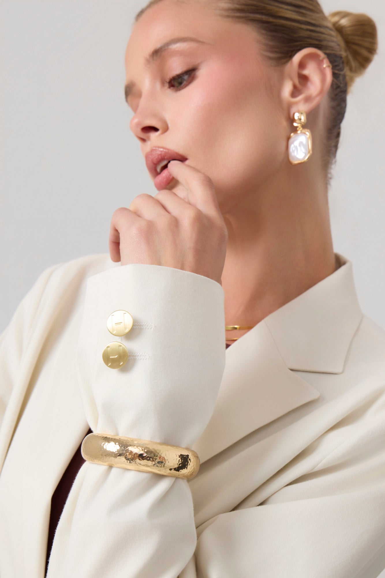 Milan Oversized Blazer Sand - Eco-Certified