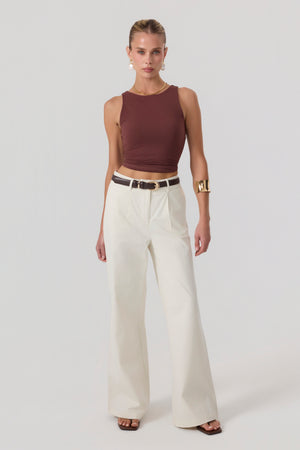 Milan Wide Leg Trousers Sand - Eco-Certified