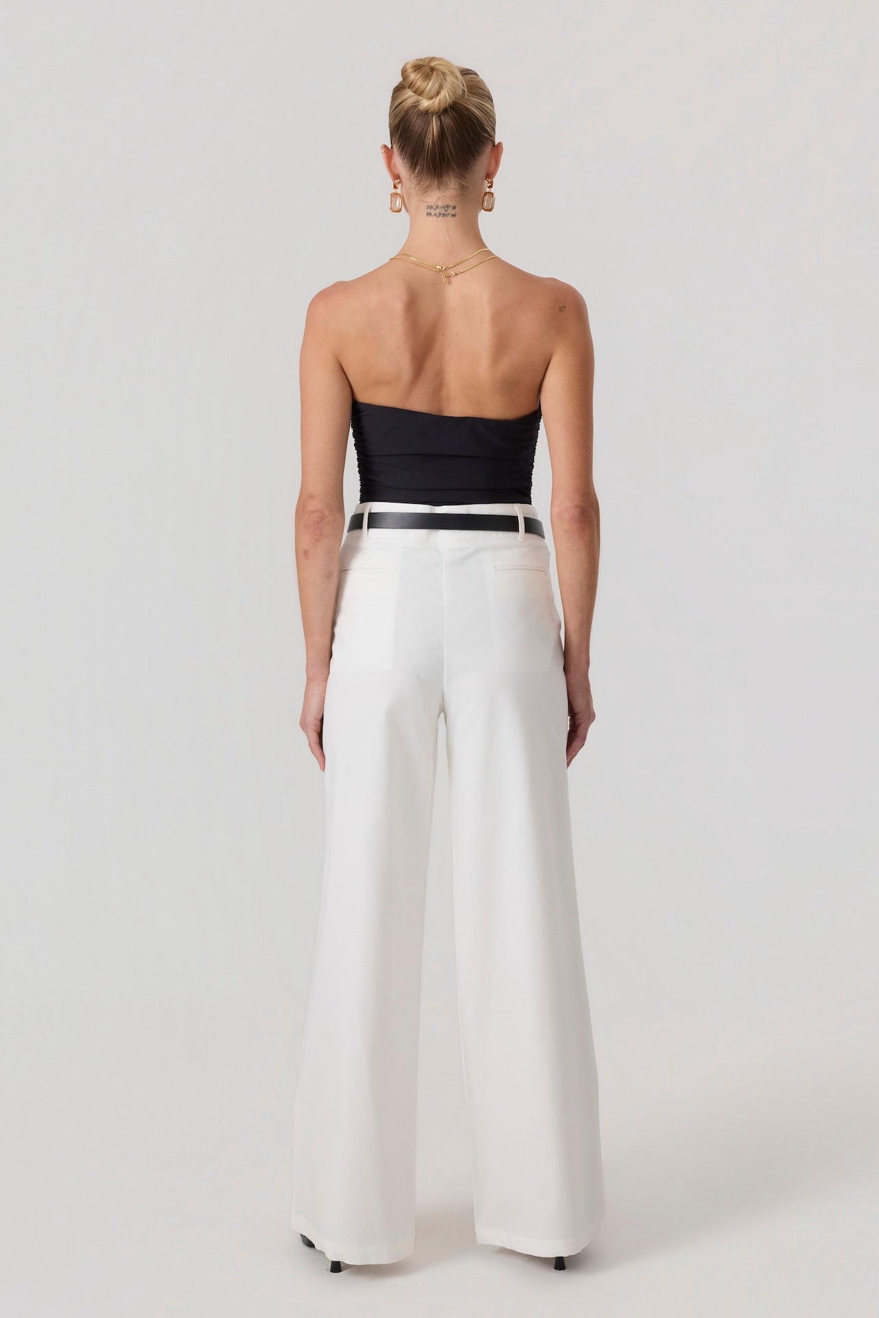 Milan Wide Leg Trousers White - Eco-Certified