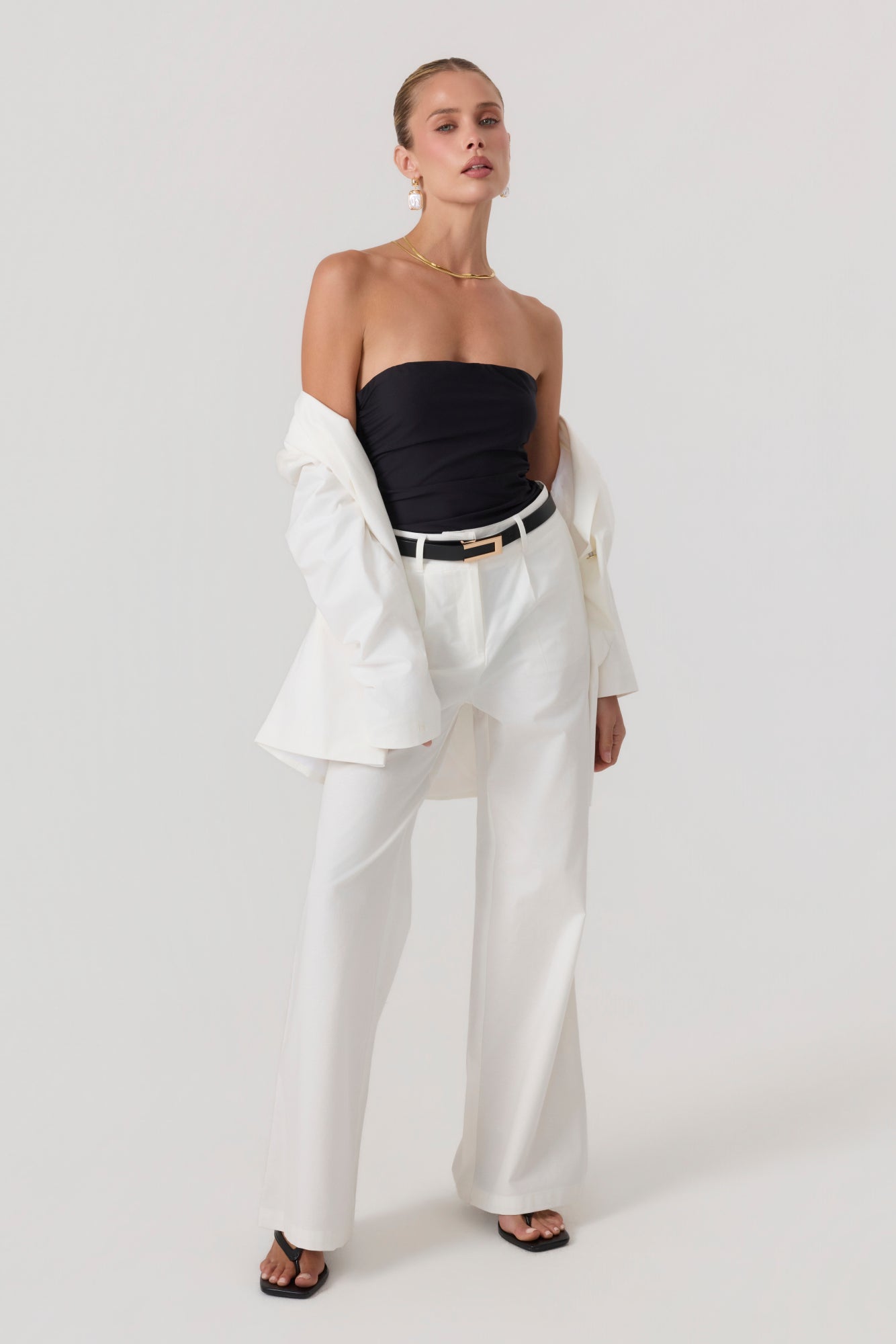 Milan Oversized Blazer White - Eco-Certified