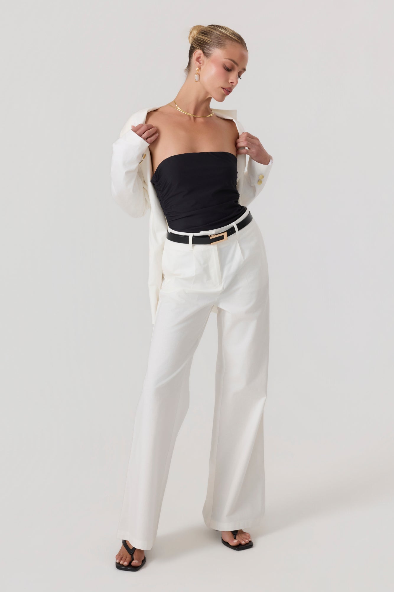 Milan Oversized Blazer White - Eco-Certified