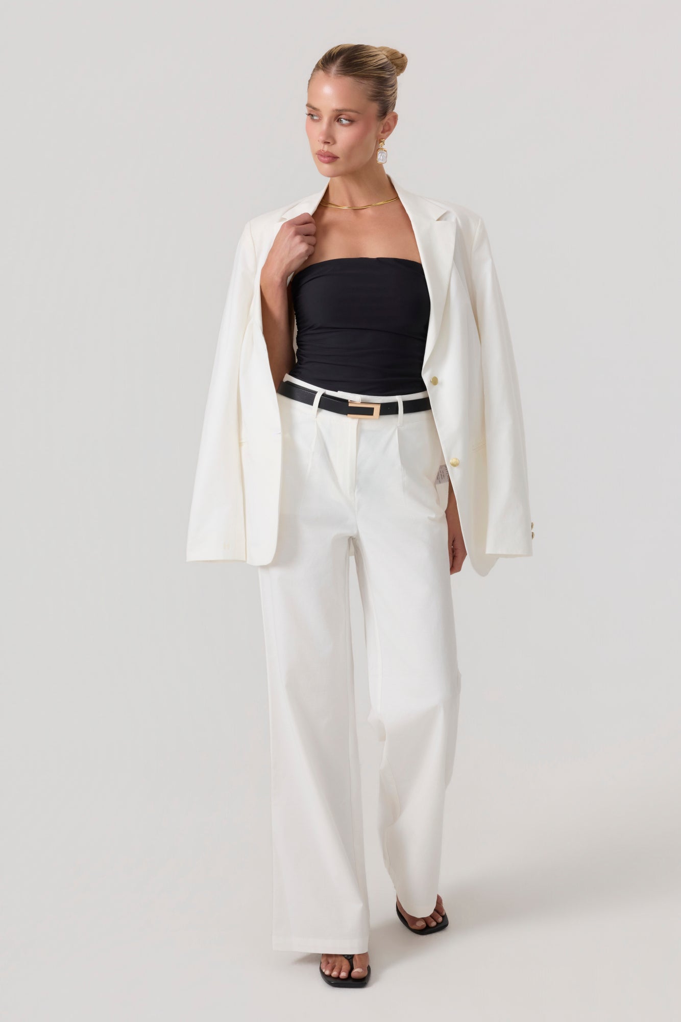 Milan Oversized Blazer White - Eco-Certified