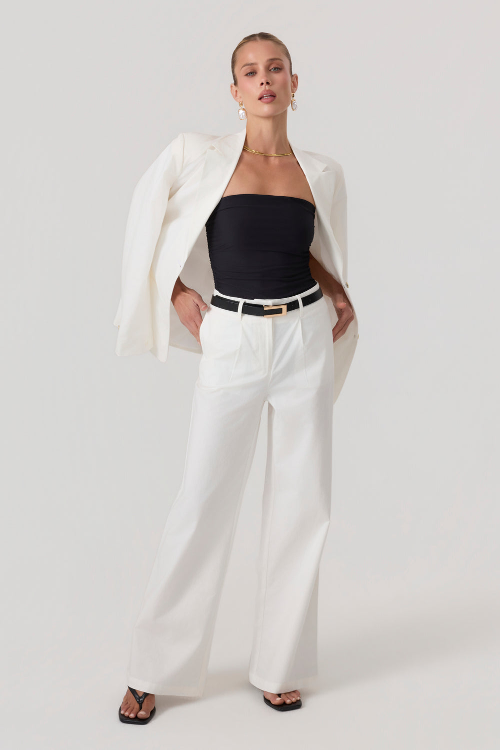 Milan Oversized Blazer White - Eco-Certified