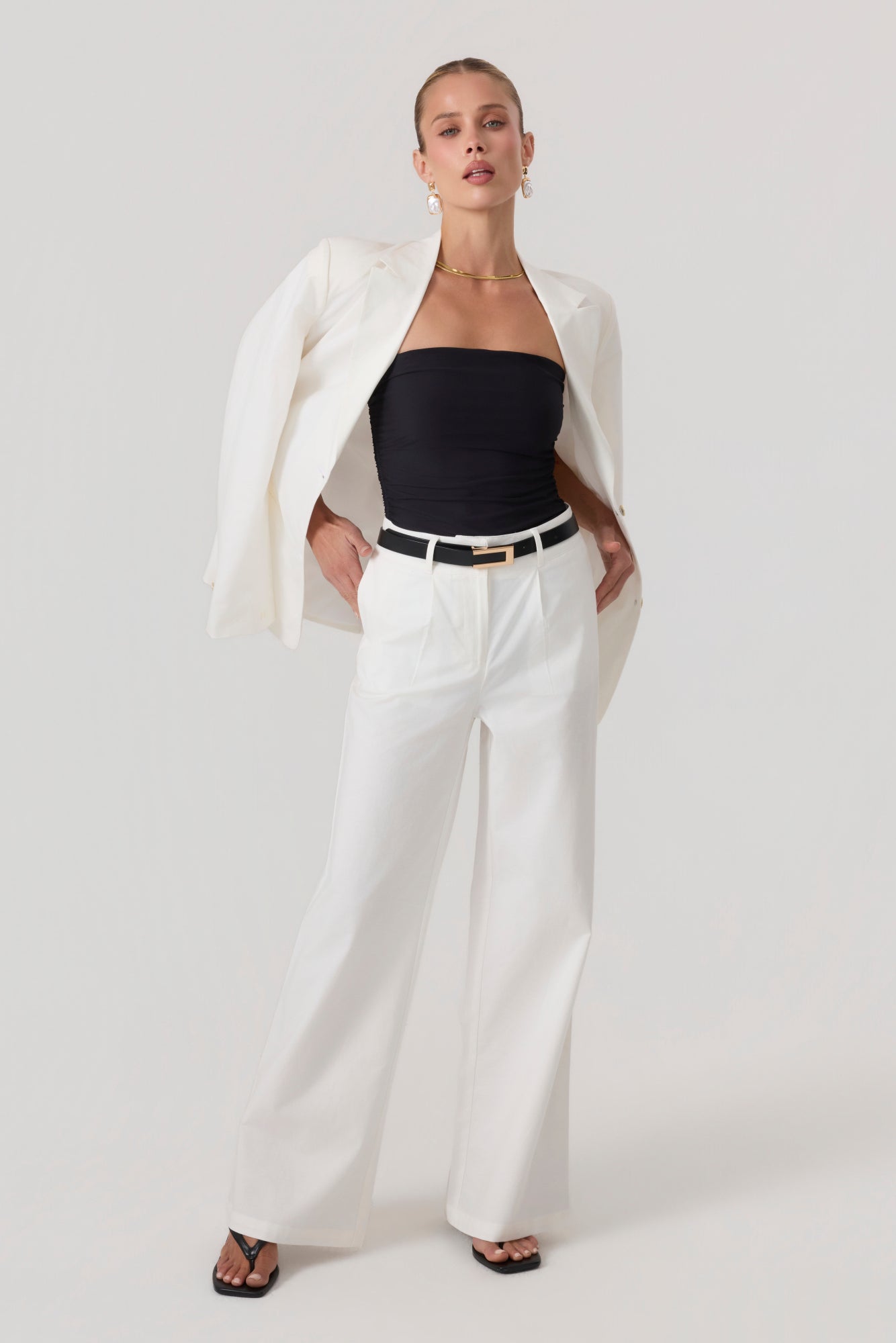Milan Oversized Blazer White - Eco-Certified