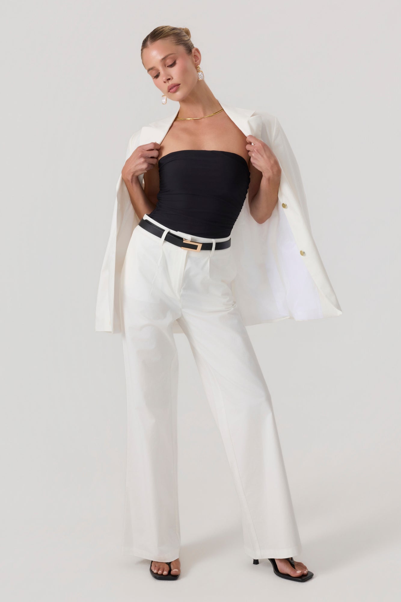 Milan Oversized Blazer White - Eco-Certified