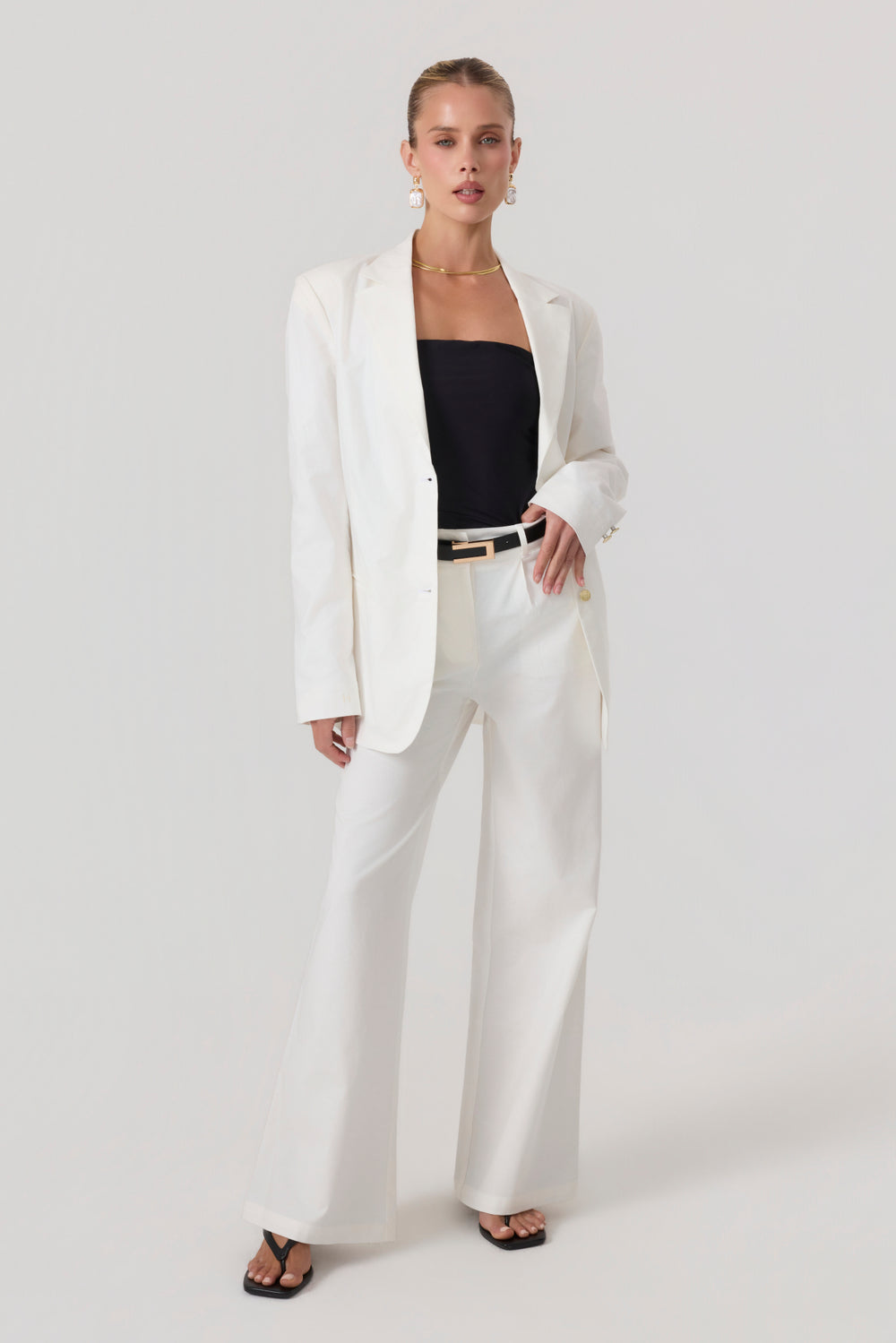 Milan Oversized Blazer White - Eco-Certified