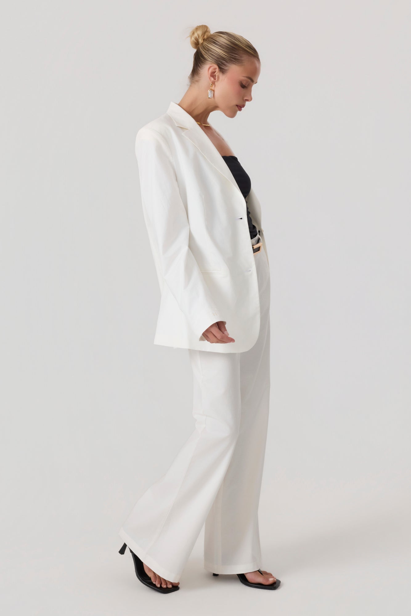 Milan Oversized Blazer White - Eco-Certified