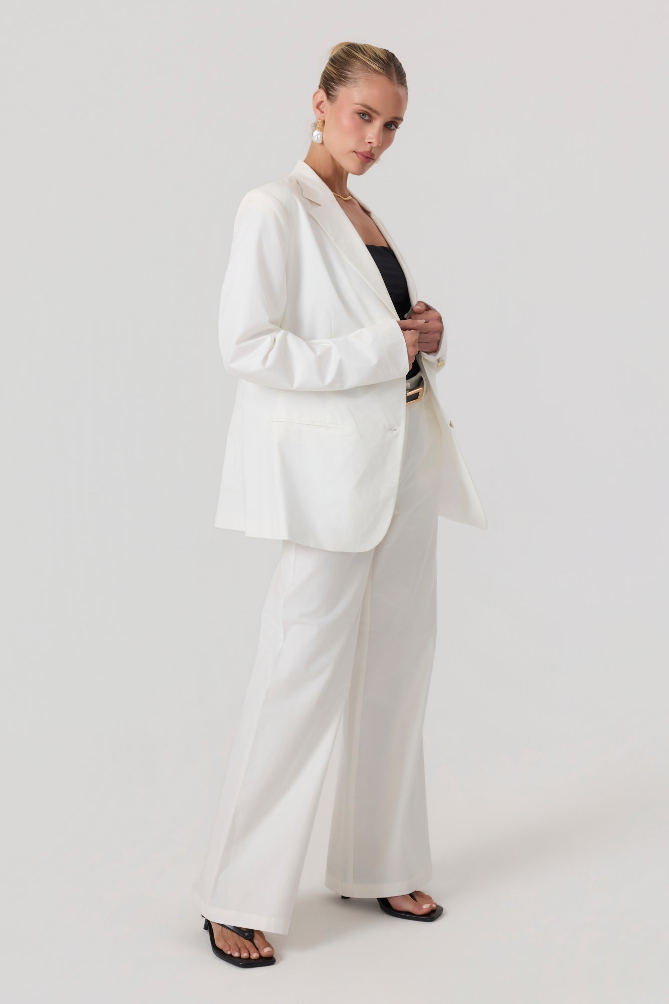 Milan Oversized Blazer White - Eco-Certified