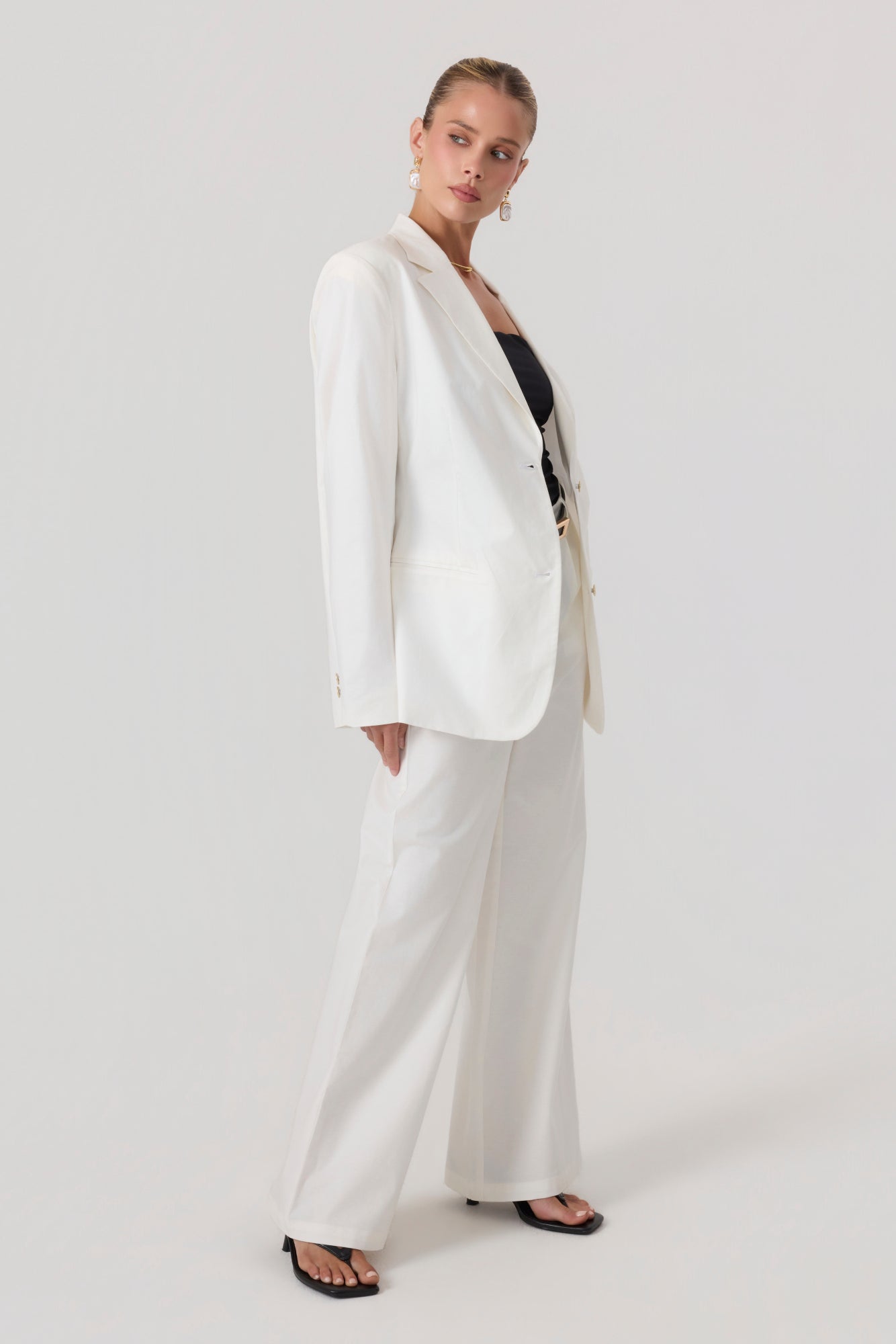 Milan Oversized Blazer White - Eco-Certified
