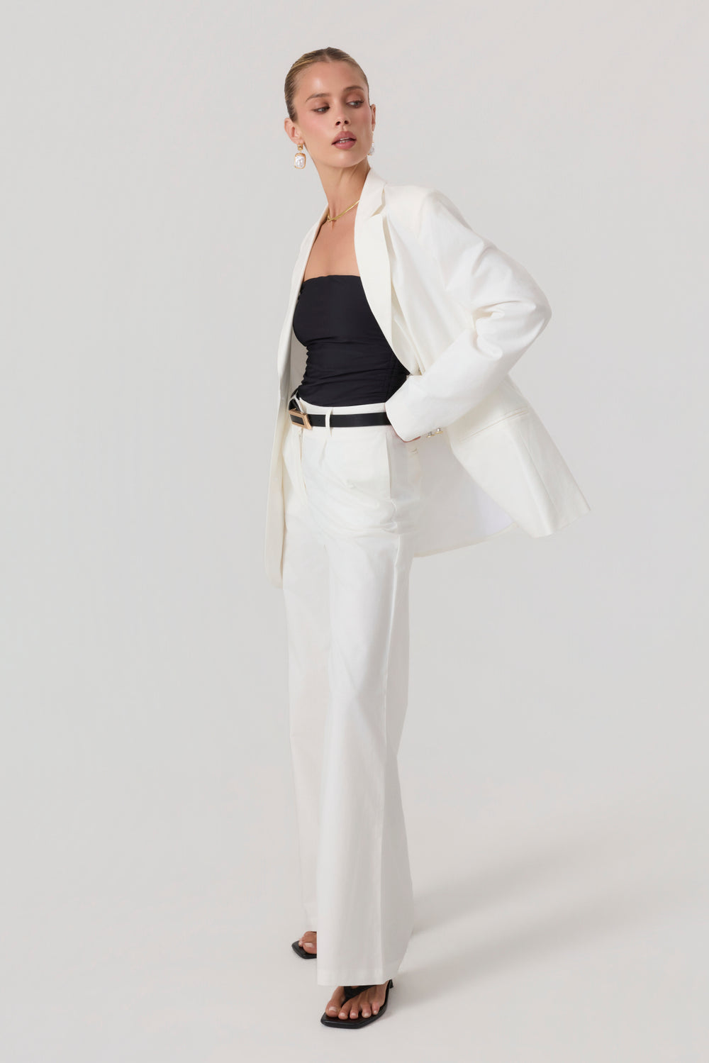 Milan Oversized Blazer White - Eco-Certified