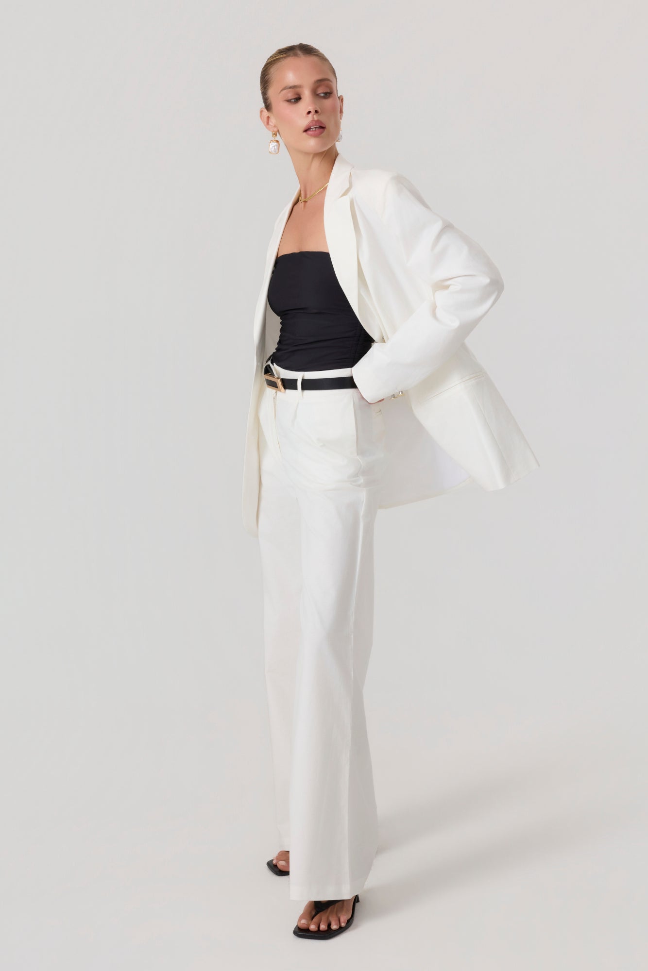 Milan Oversized Blazer White - Eco-Certified