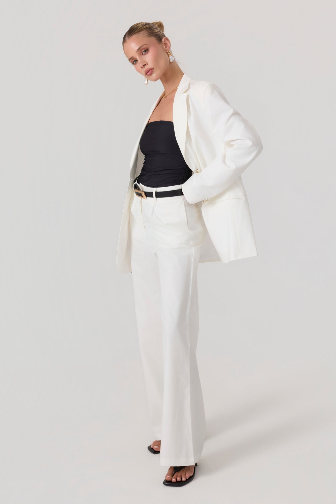 Milan Oversized Blazer White - Eco-Certified