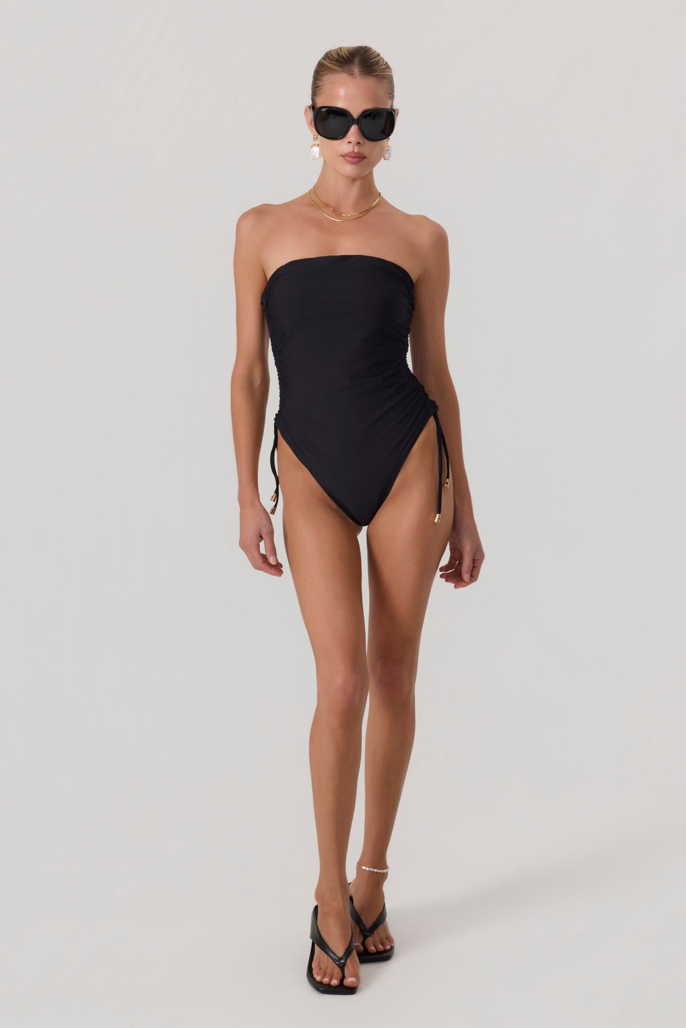 Pacifica One Piece Tube Top Swimsuit Black - Eco-Certified