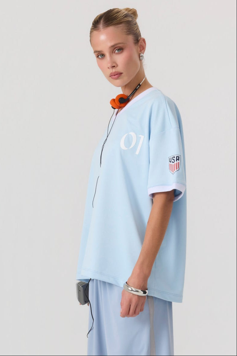 Rugby Jersey Top Sky Blue - Eco-Certified
