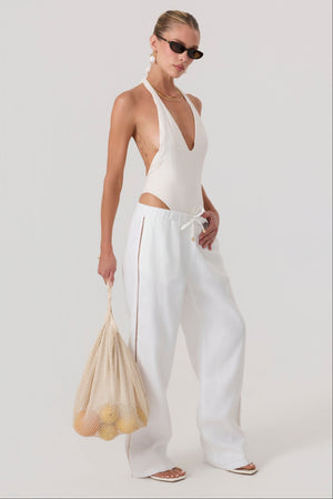 Tulum Linen Pants Ivory - Eco-Certified
