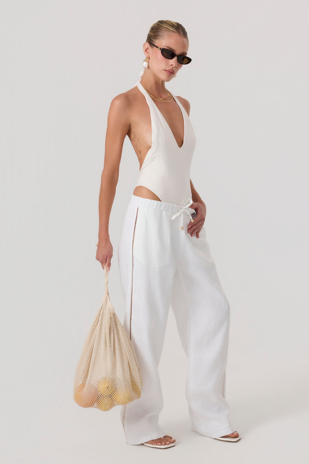 Tulum Linen Pants Ivory - Eco-Certified