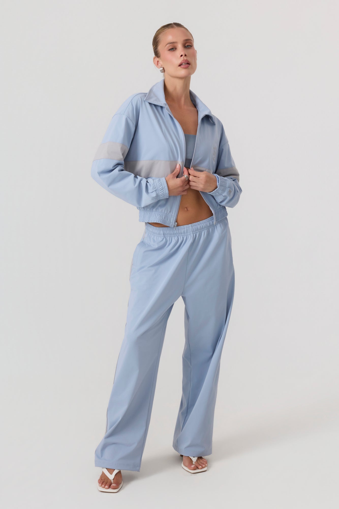 Melrose Social Club Track Pants Sky Blue - Eco-Certified