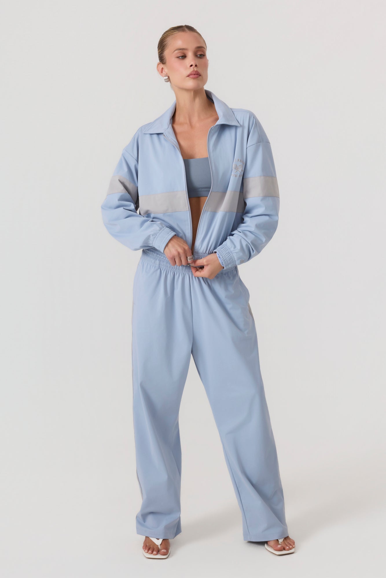 Melrose Social Club Track Pants Sky Blue - Eco-Certified