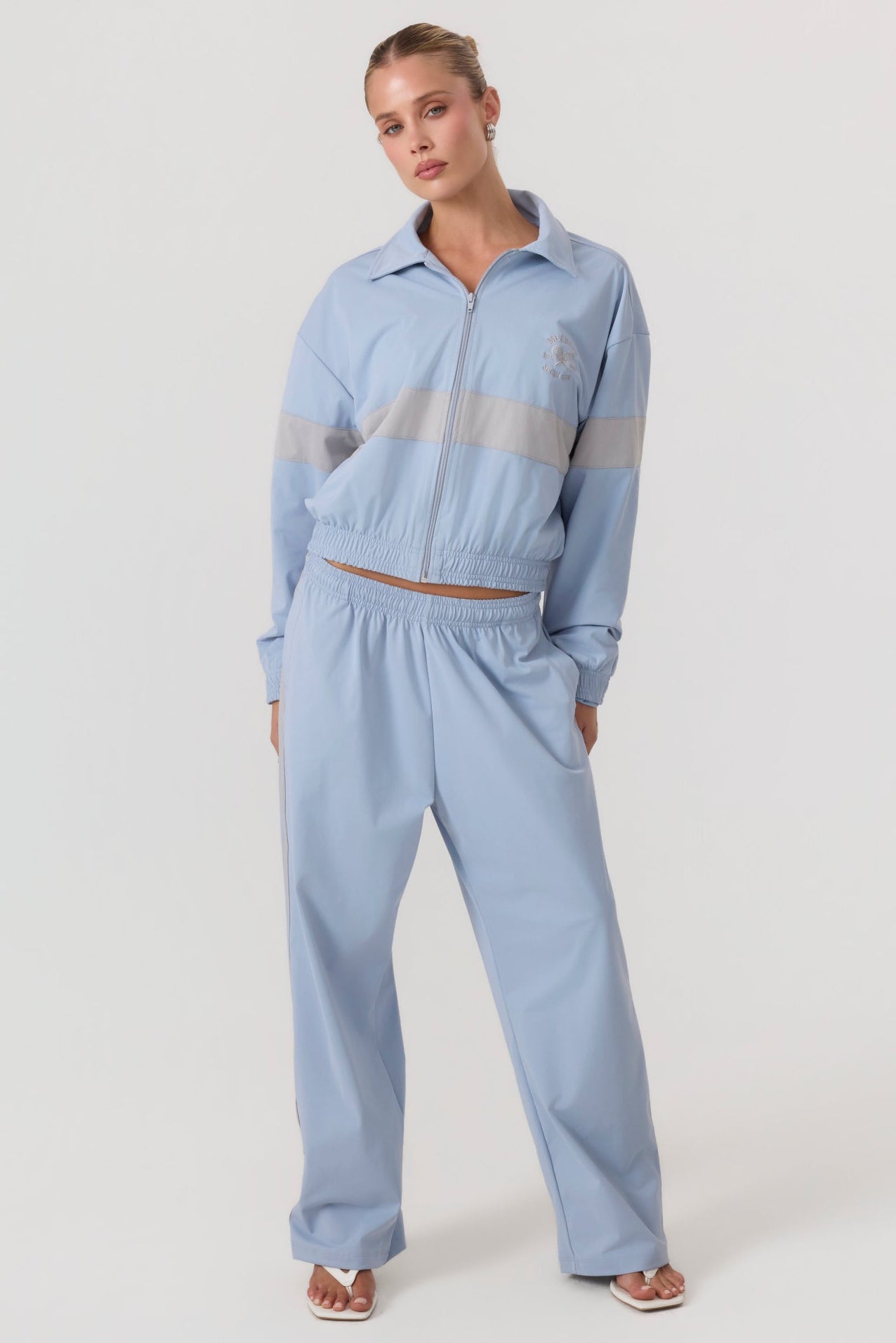 Melrose Social Club Track Jacket Sky Blue - Eco-Certified