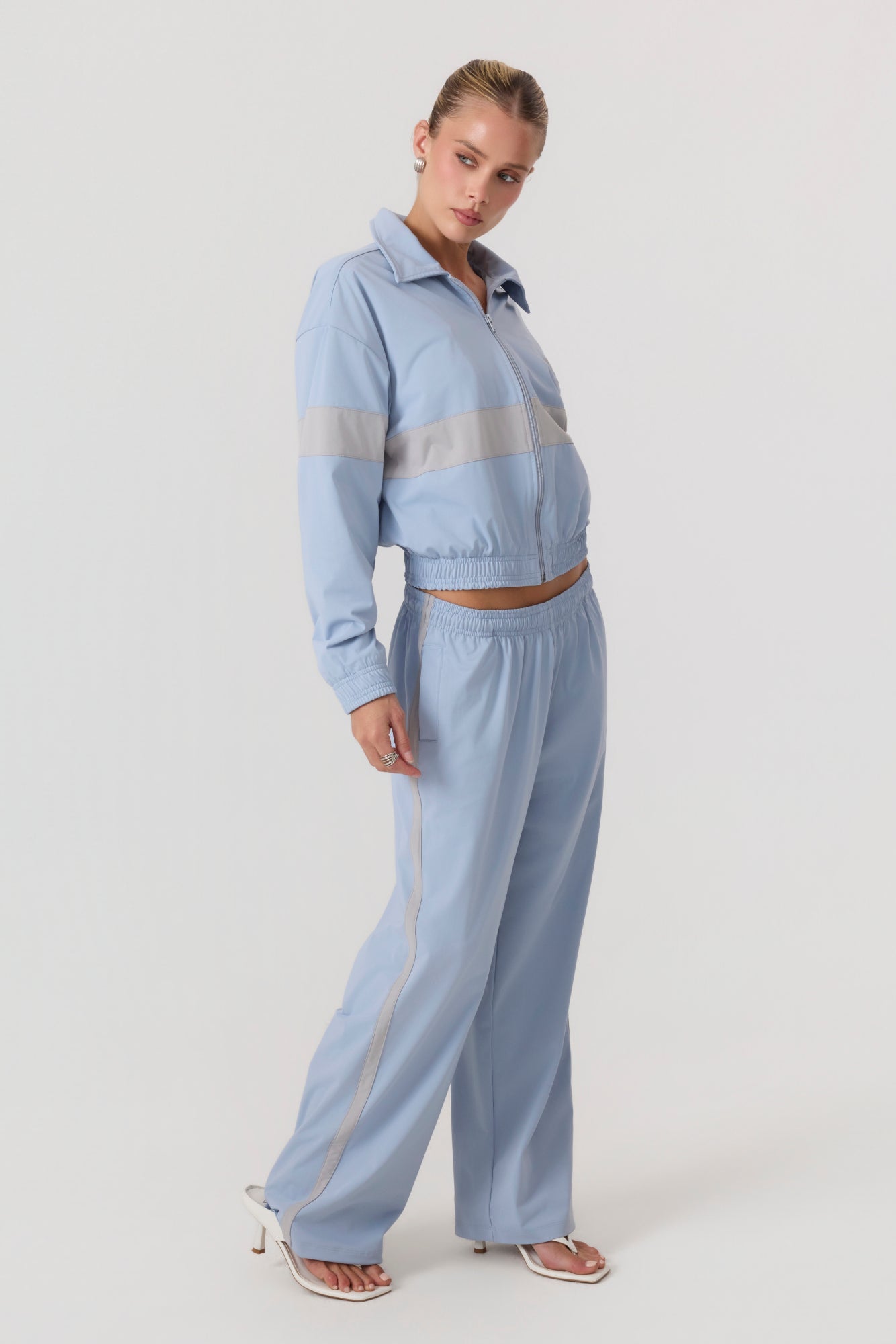 Melrose Social Club Track Pants Sky Blue - Eco-Certified