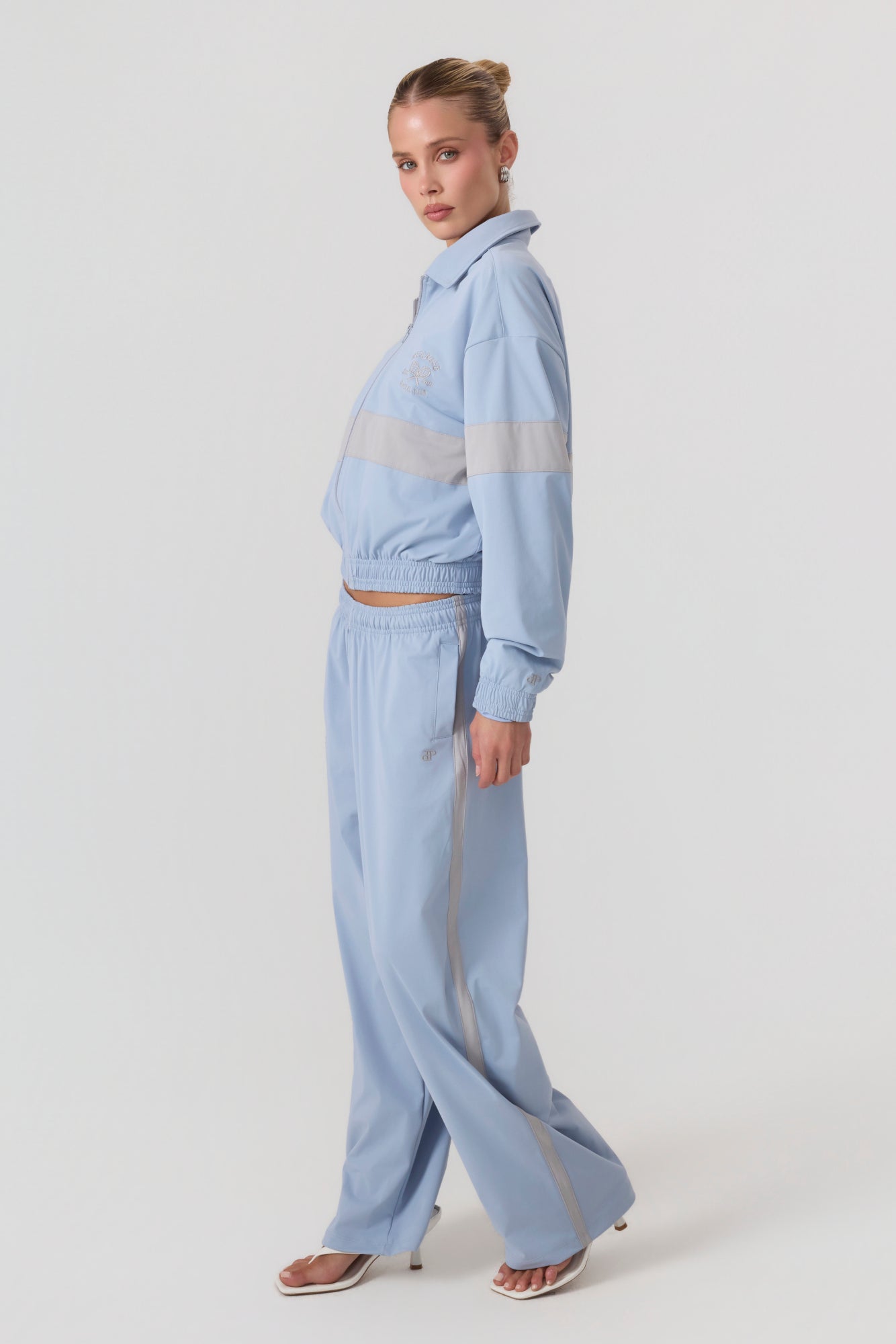 Melrose Social Club Track Pants Sky Blue - Eco-Certified