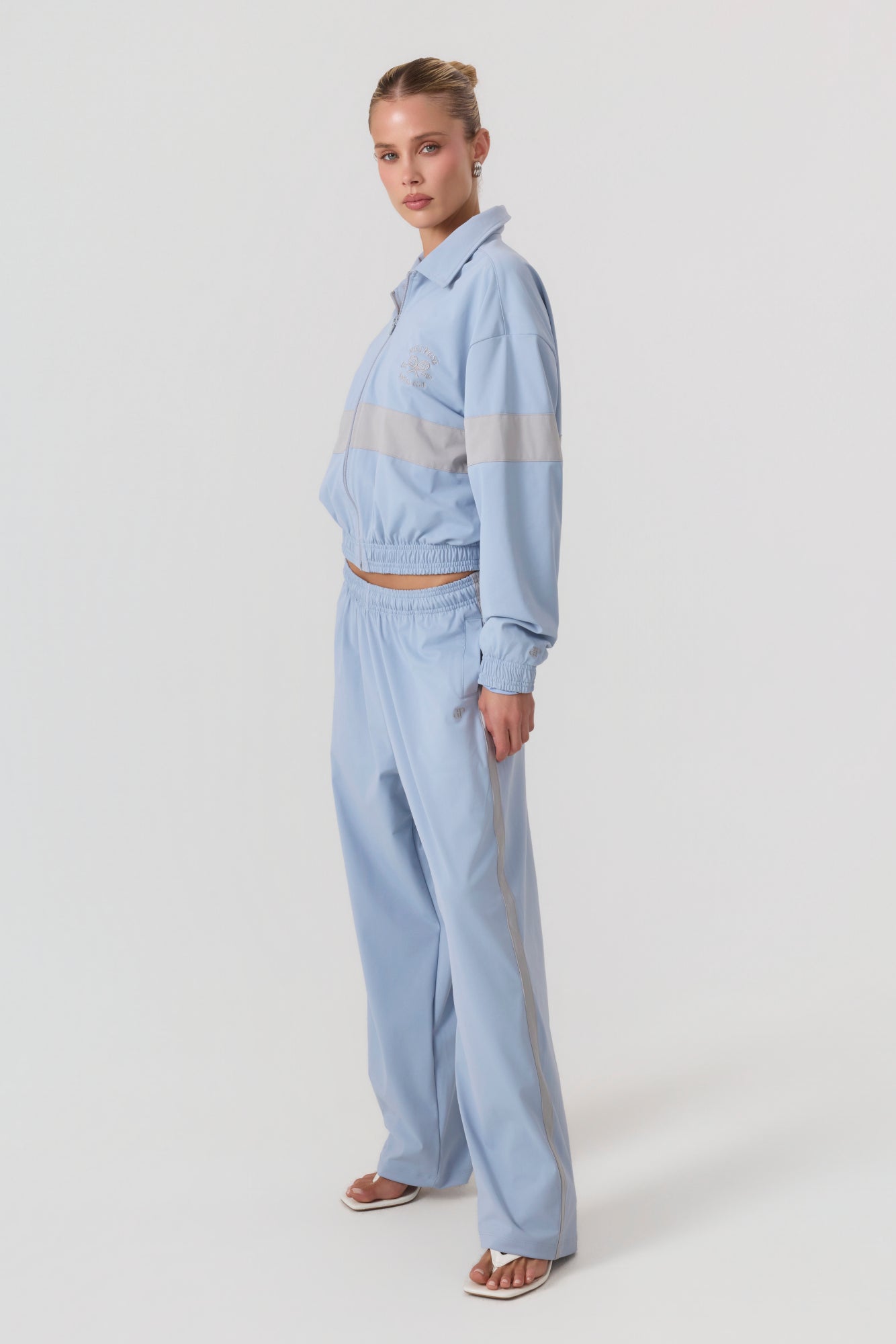 Melrose Social Club Track Pants Sky Blue - Eco-Certified