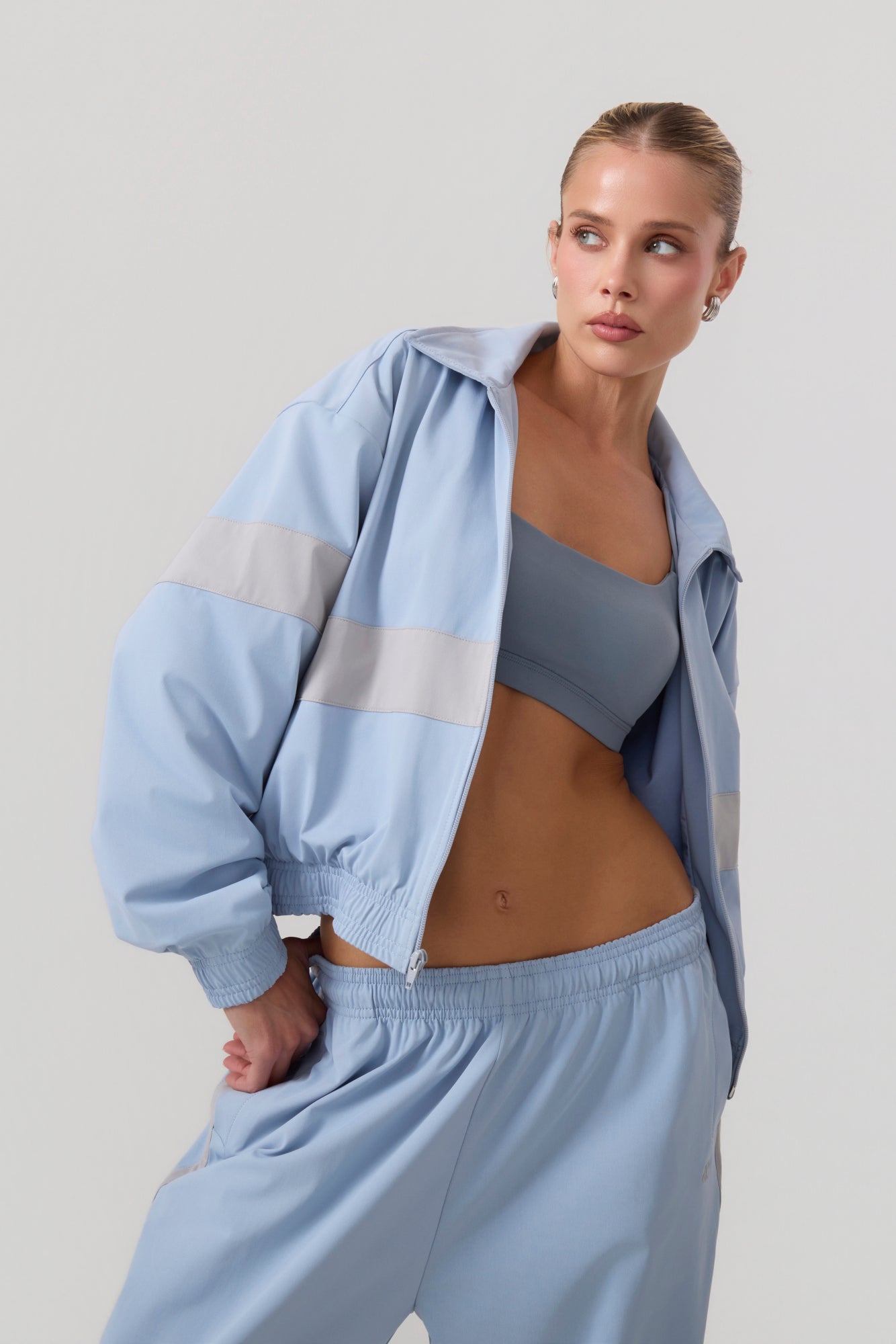 Melrose Social Club Track Pants Sky Blue - Eco-Certified