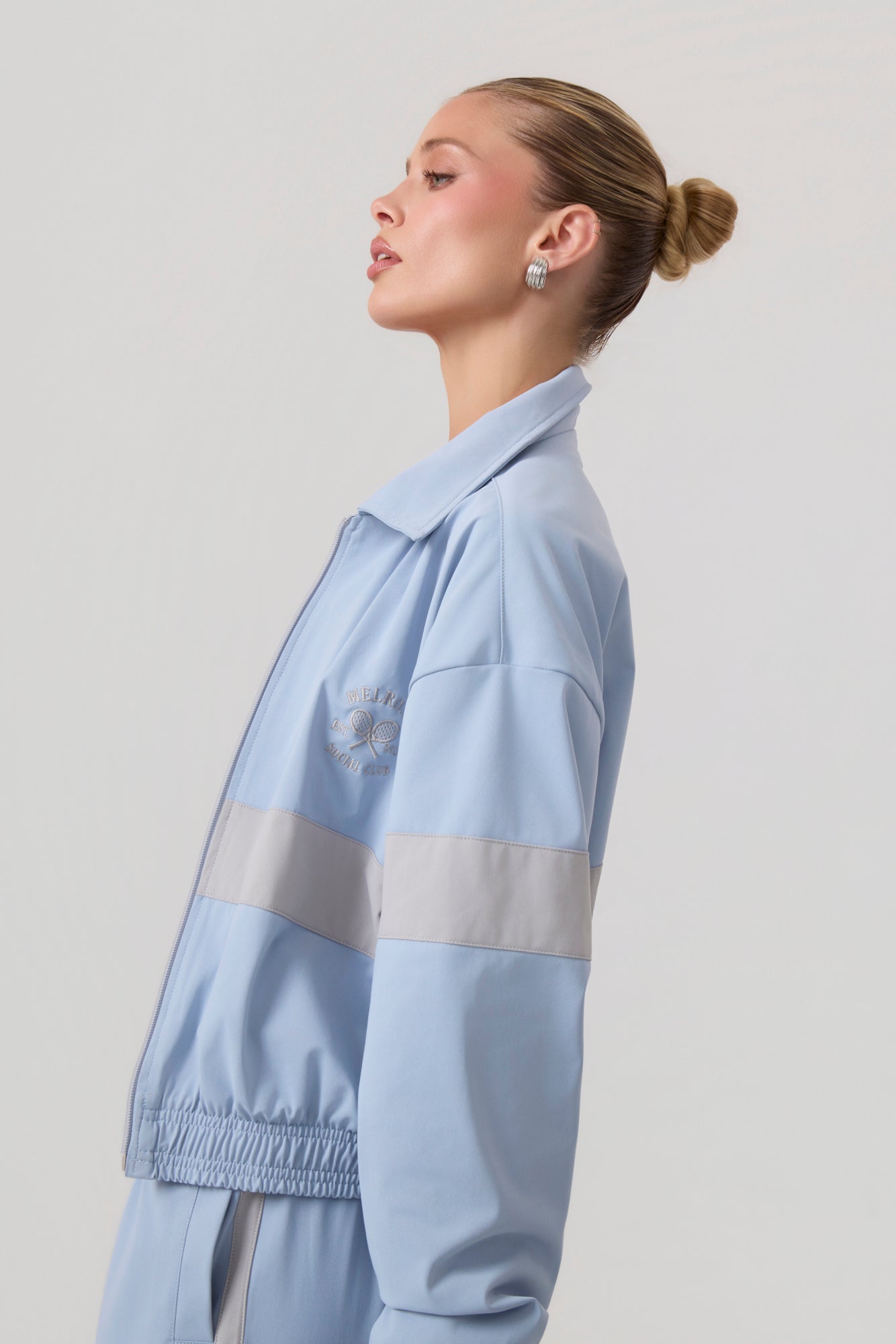 Melrose Social Club Track Jacket Sky Blue - Eco-Certified