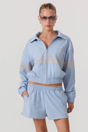 Melrose Social Club Track Jacket Sky Blue - Eco-Certified